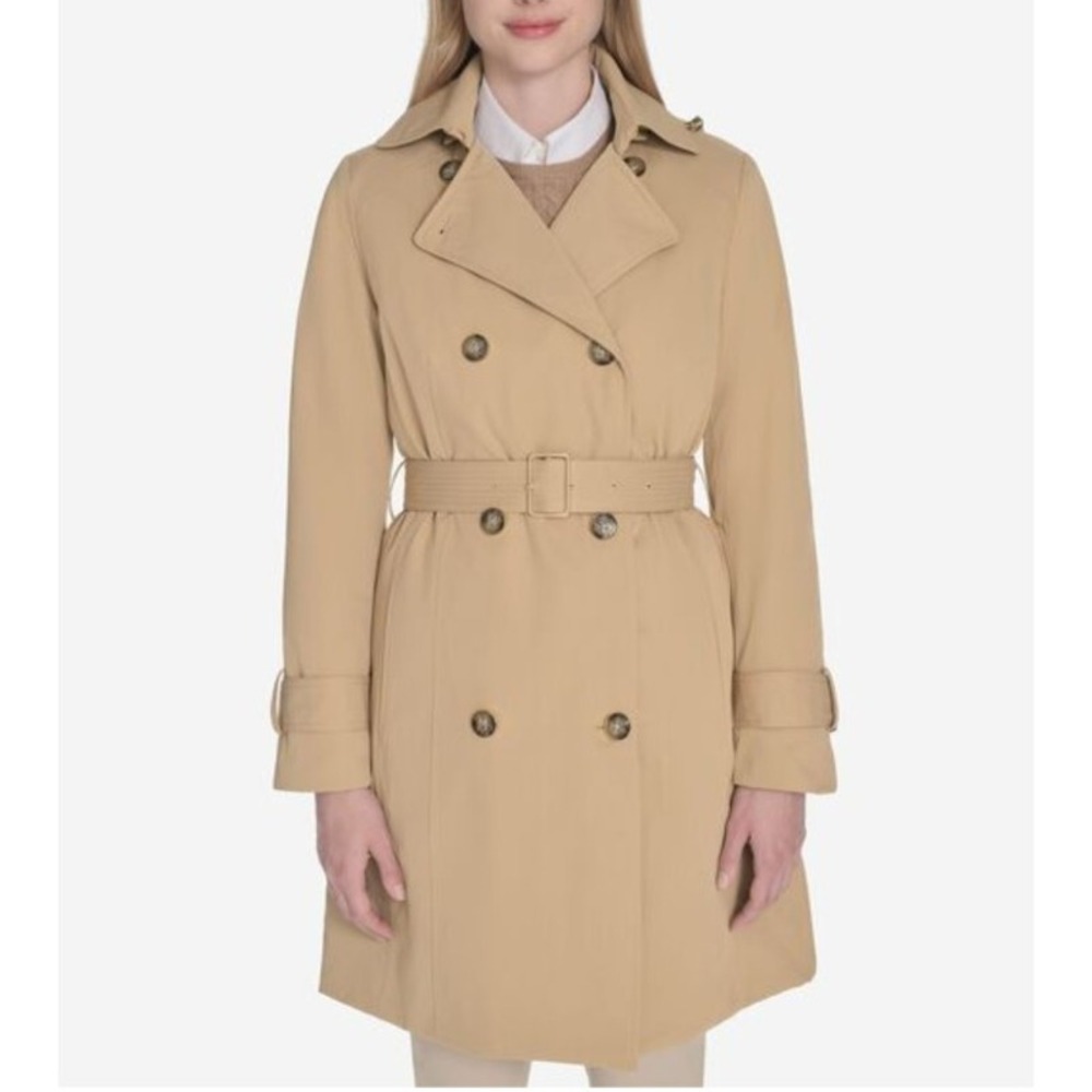 Cole Haan Women's Insulated Trench Coat L Quiet Luxury Old Money - Picture 2 of 9